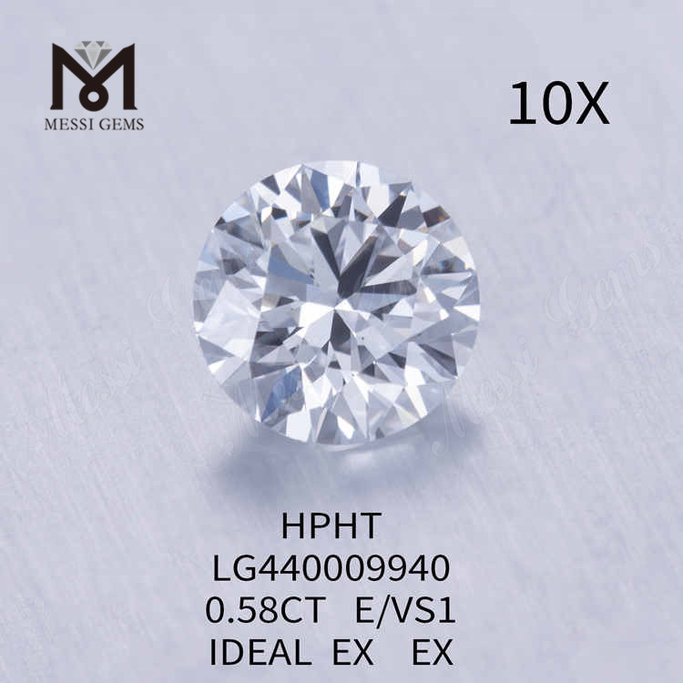 0,58 CT weiße E/VS1 runde, beste, im Labor hergestellte Diamanten, IDEAL