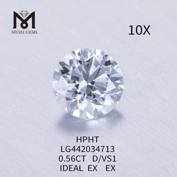 0,56 CT D/VS1 Labordiamant im Rundschliff IDEAL EX EX