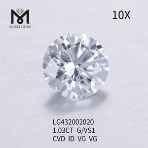 1,03 Karat G/VS1 CVD Runder, im Labor gezüchteter Diamant