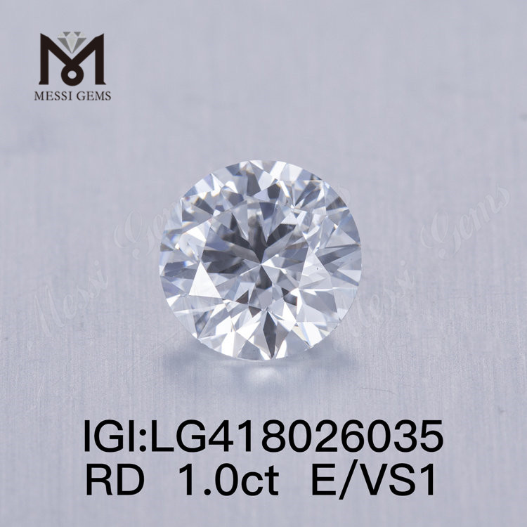 1,0 CT E/VS1 runder EX VG-Diamant im Labor gezüchtet