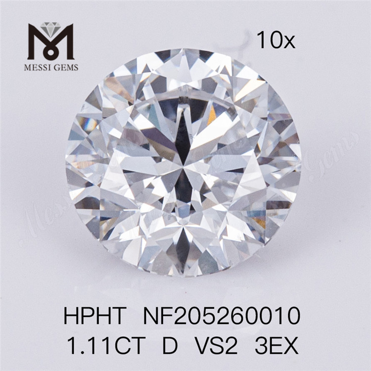 1,11 CT D Farbe VS2 Klarheit 3EX synthetische runde, im Labor gezüchtete lose Diamanten im Brillantschliff