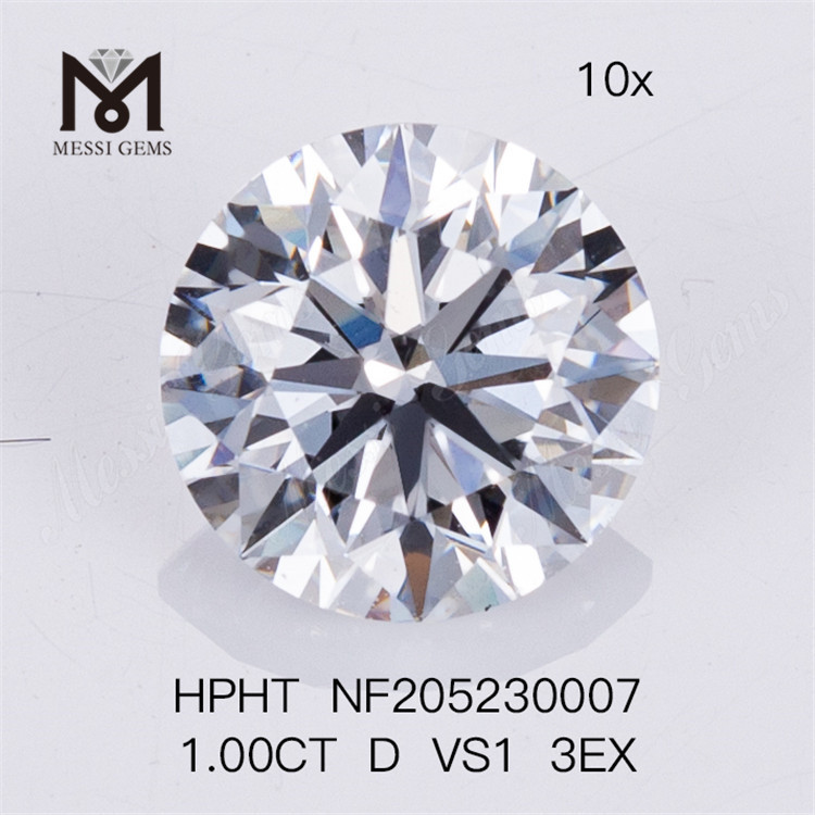 1ct D VS1 3EX runder, im Labor gezüchteter Diamant HPHT