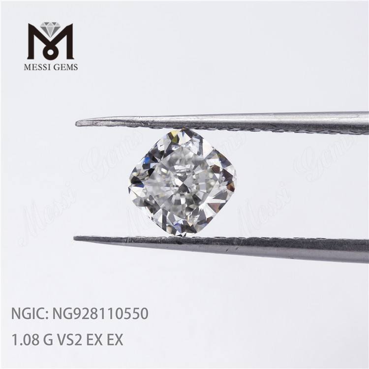1,08 CT EX EX Brillantschliff G VS2 Weißer CVD-Diamant Synthetischer, im Labor hergestellter Diamantstein