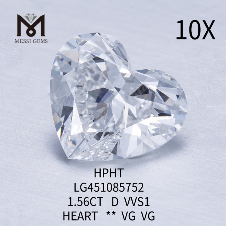 1,56 Karat D VS2 HPHT HEART BRILLIANT Labordiamanten