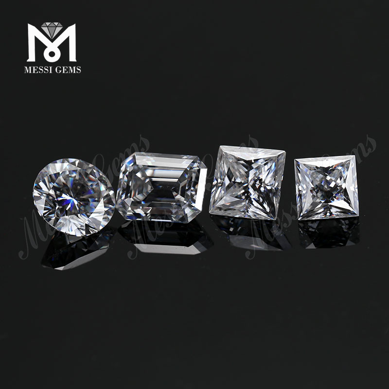 Großhandelsedelsteinlieferant Pricess Schneiden Sie 12 * 12mm weißen losen Moissanite