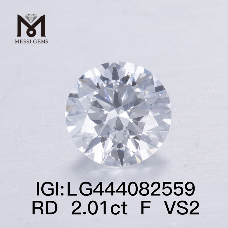 2,01 Karat F VS2 EX-geschliffene runde Labordiamanten