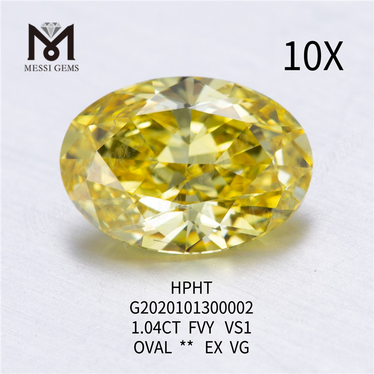 1,04 ct FVY Diamant im Ovalschliff im Labor gezüchtet VS1