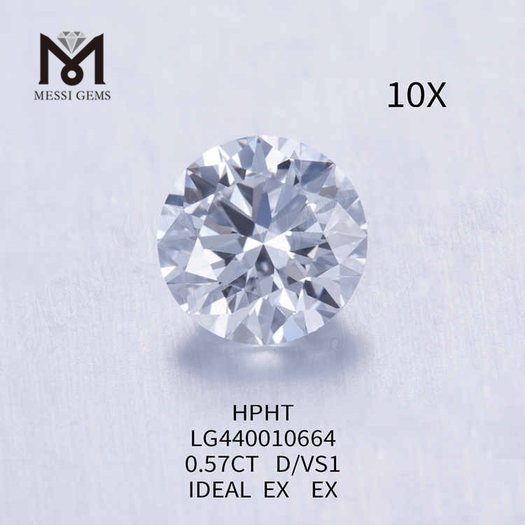 0,57 CT D/VS1 runder, im Labor gezüchteter Diamant IDEAL