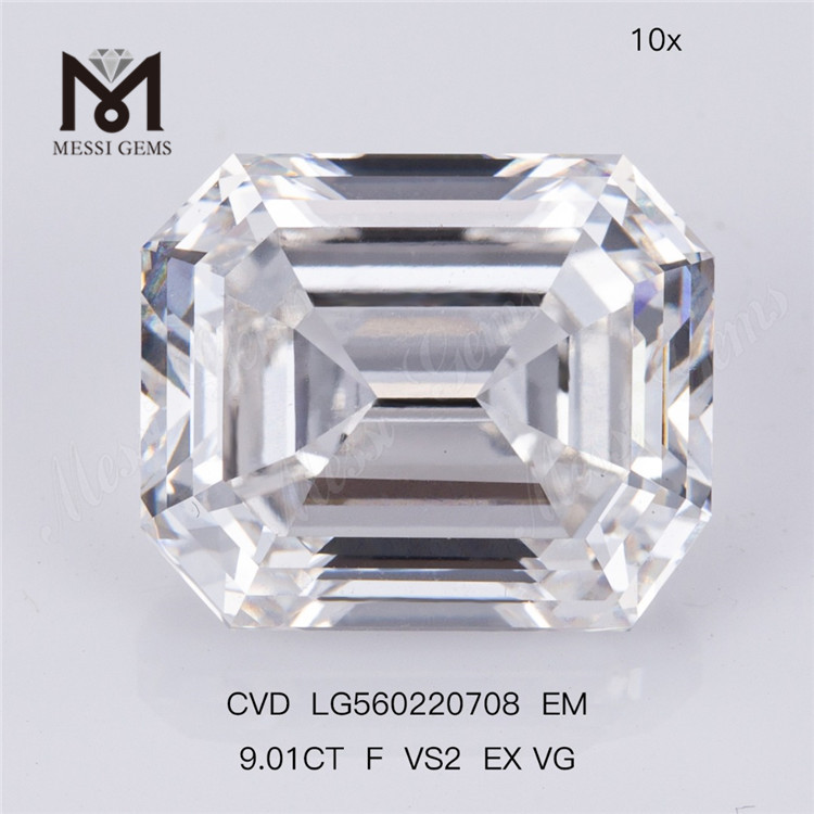 9,01 CT F VS2 EX VG, größter im Labor gezüchteter Diamant, CVD EM IGI, Fabrikpreis
