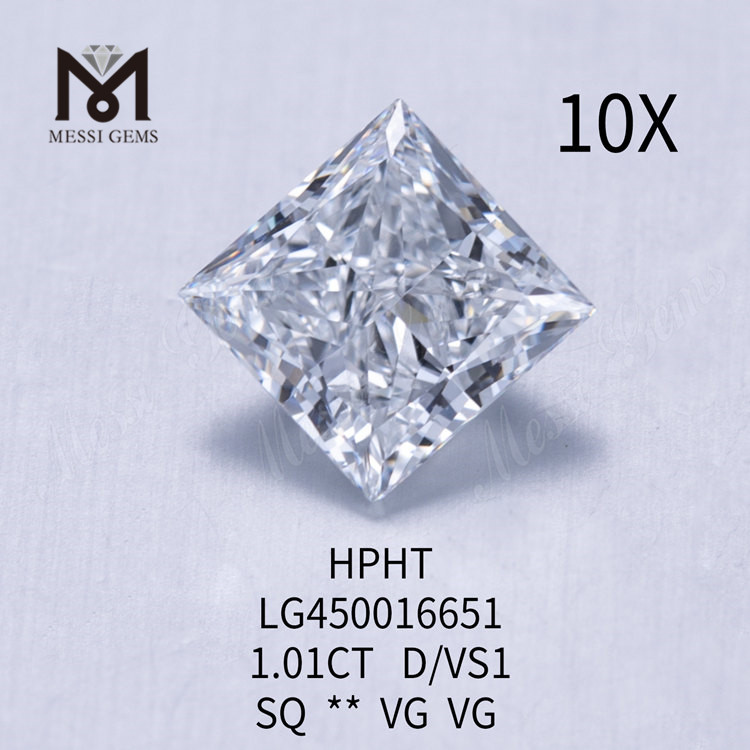 1,01 Karat D VS1 HPHT-Diamanten im PRINCESS CUT