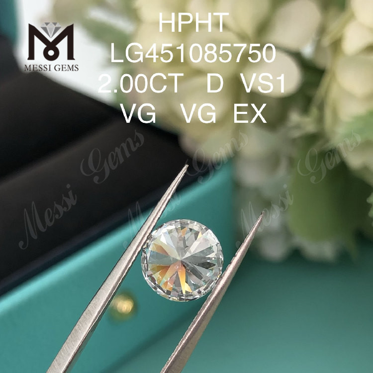 2ct D VS lose synthetische Diamanten Runde HTHP-Labordiamanten