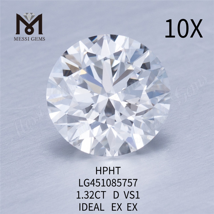 HPHT-Labordiamanten 1,32 ct VS1 D IDEL-Schliff