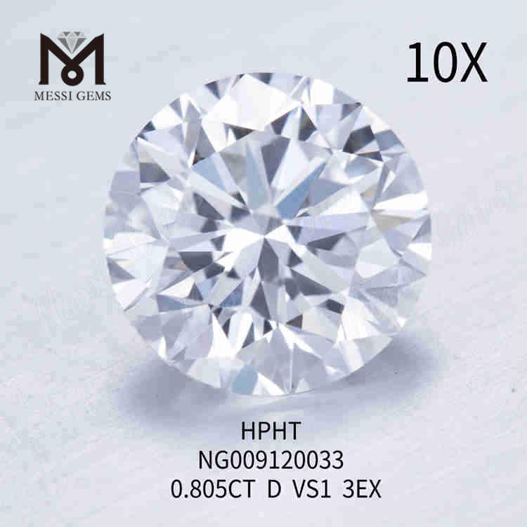 0,805 Karat D VS1 runder weißer Labordiamant 3EX
