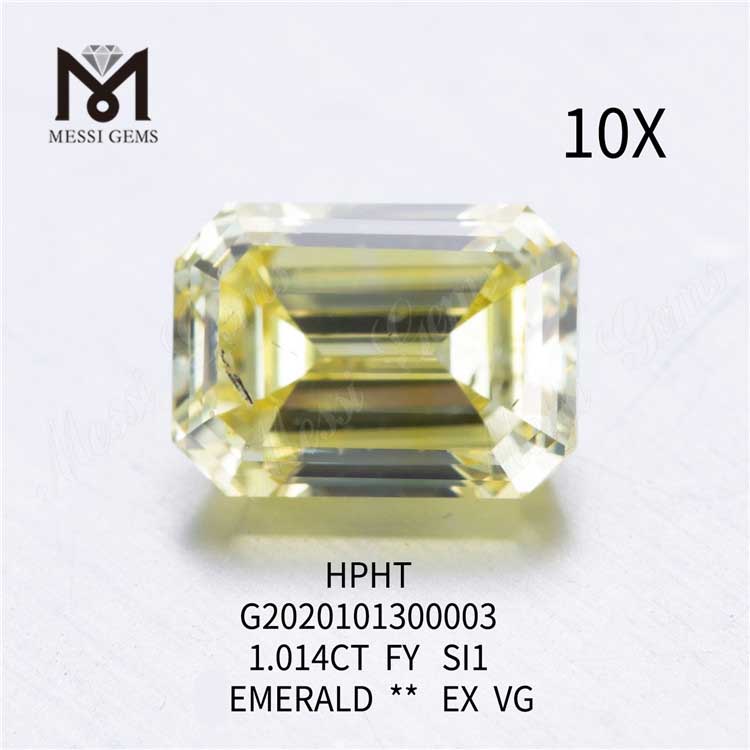 1,014 ct FVY-Smaragdschliff, loser, im Labor gezüchteter Diamant SI1