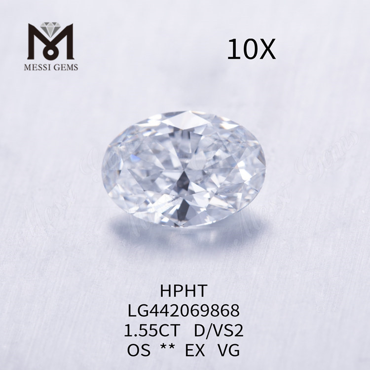 Synthetischer Diamant OVAL BRILLIANT D von 1,55 Karat Preis pro Karat