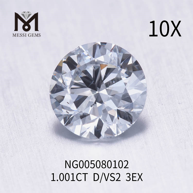 1,001 ct D weißer, im Labor gezüchteter Diamantstein VS2 EX-Schliff