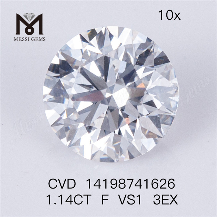 1,14 CT F VS1 3EX runder CVD Lab Grown Diamantstein