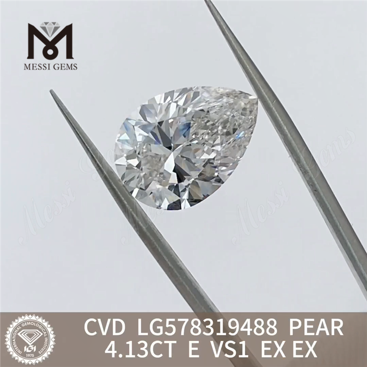 4,13 CT E VS1 EX EX lose im Labor gezüchtete Diamanten CVD LG578319488 PEAR zu verkaufen