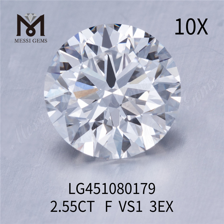 2,55 ct F VS1 3EX-Schliff, runde, im Labor gezüchtete Diamanten zum besten Preis