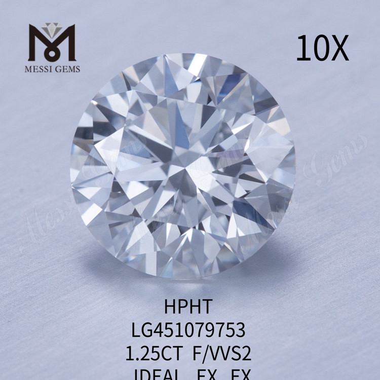 1,25 ct F VVS2 RD IDEAL Cut Grade Labordiamanten HPHT