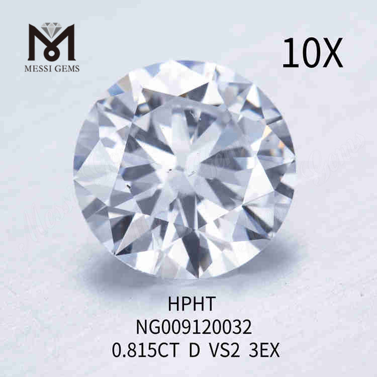 0,815 Karat D/VS2 runder, loser, im Labor hergestellter Diamant 3EX
