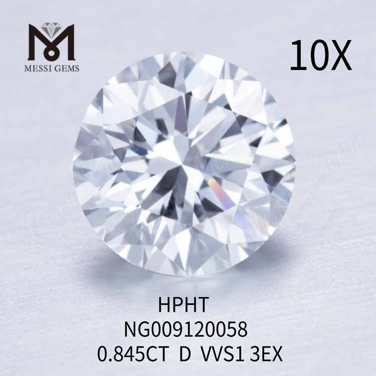 0,845 CT runder loser Labordiamant VVS1 3EX D