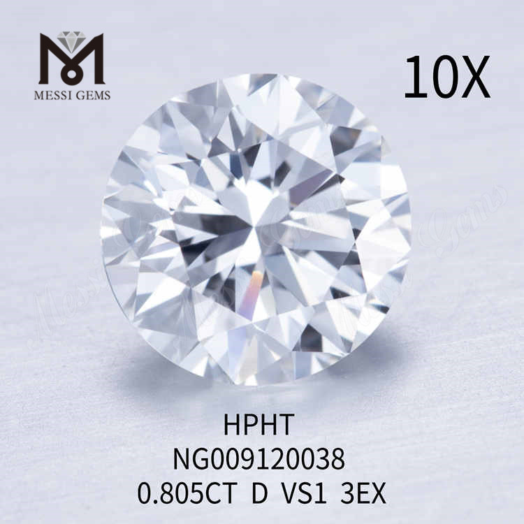 0.805CT D VS1 weißer runder Labordiamant 3EX