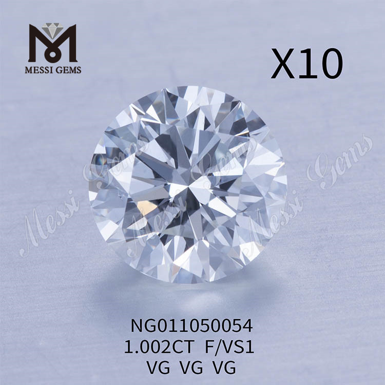 1,002 ct runder F-Edelstein, synthetischer Diamant VS1