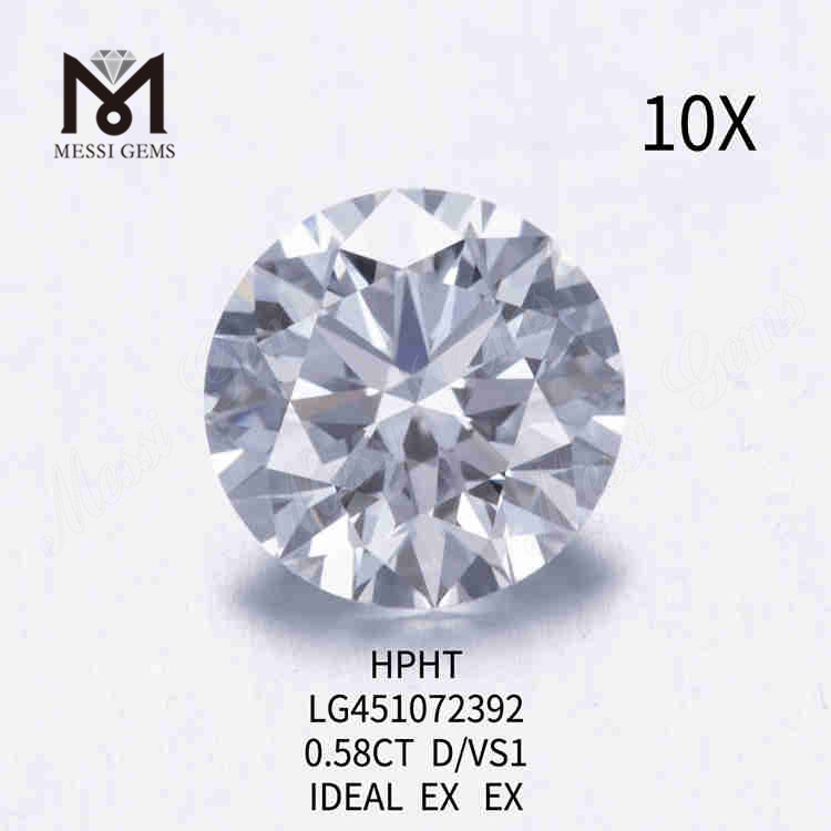 0,58 CT D/VS1 im Labor hergestellter Diamant IDEAL EX EX