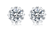 Messi Edelsteine ​​Einfache Design Ohrstecker 1carat Moissanit Diamant Schmuck