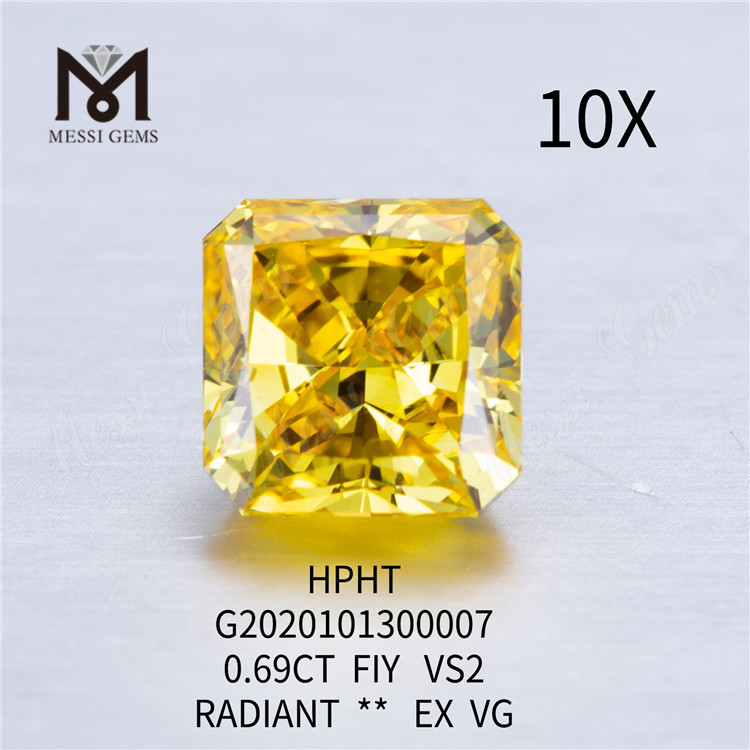 0,69 ct FIY-Diamant im Labor gezüchtet VS1 Strahlenschliff