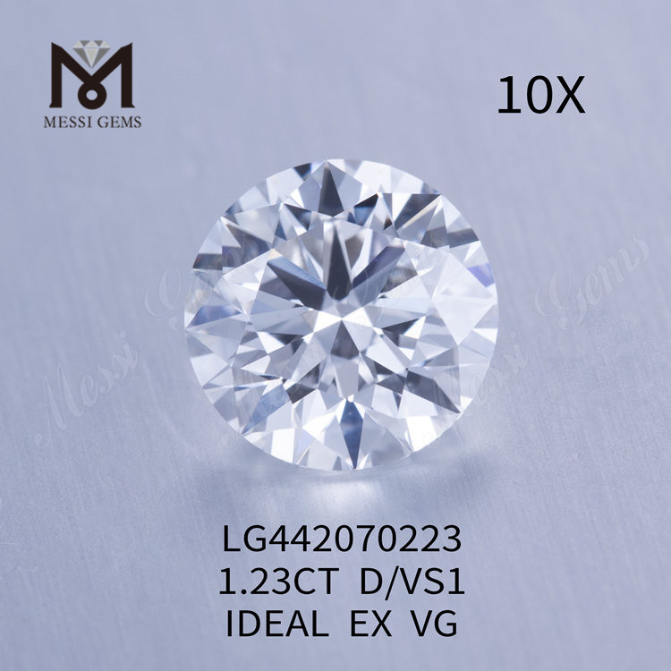 1,23 Karat D VS1 runder, brillanter, idealer, im Labor geschliffener IGI-Diamant