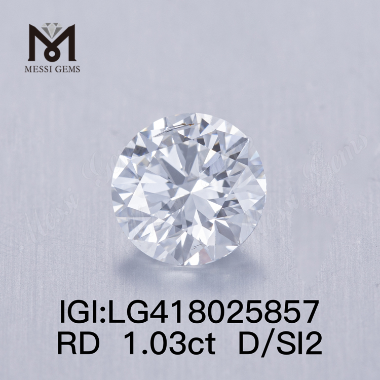 1,03 CT D/SI2 runde, im Labor gezüchtete Diamanten mit VG