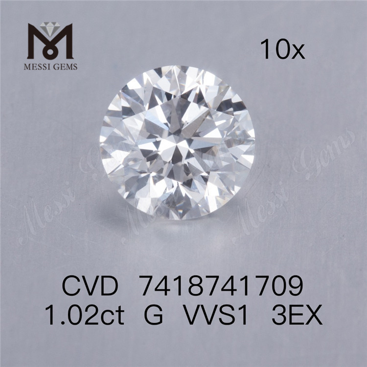 1,02 ct VVS CVD-Diamant Ronnd Cut 3EX künstlicher Diamant auf Lager
