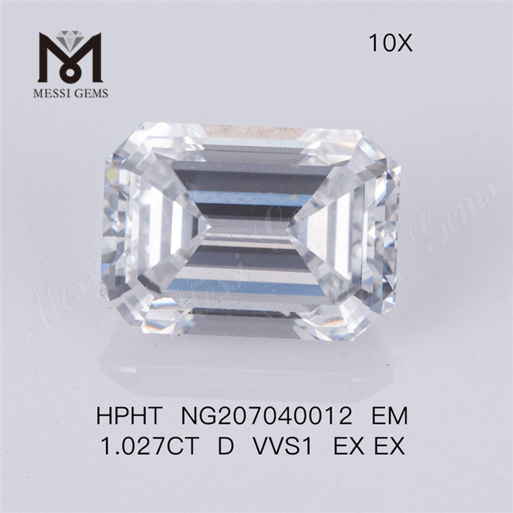 Synthetischer Diamant im Smaragdschliff mit 1,027 CT D VVS1 EX EX