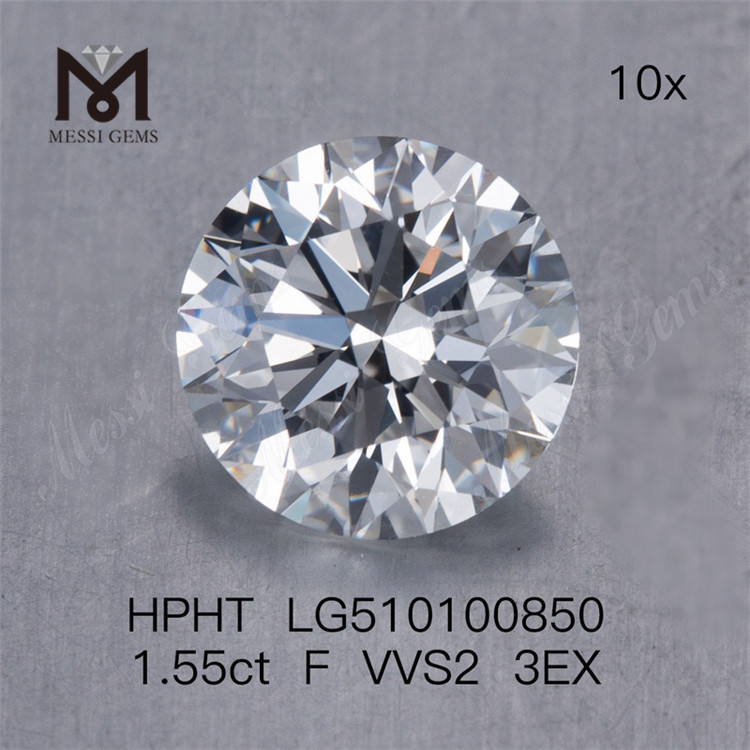 1,55 ct F vvs runder loser Labordiamant 3EX Labordiamant HPHT Großhandelspreis