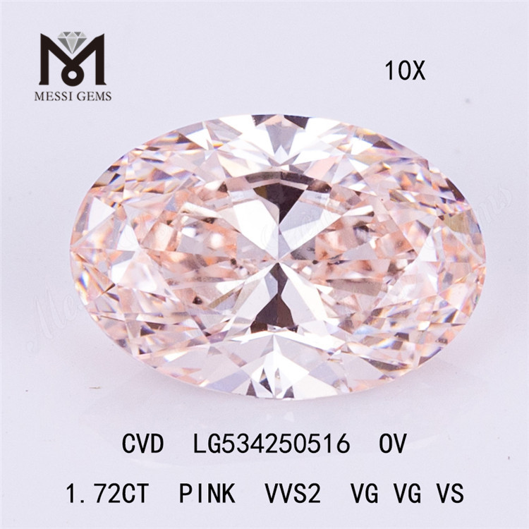 1,72 ct rosafarbener VVS-CVD-Diamant, ovaler Labordiamant, günstiger Preis