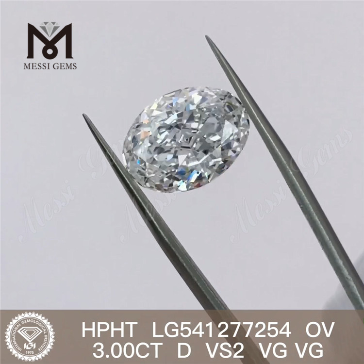 3ct D OVAL-Form, im Labor gezüchtete Diamanten, HPHT-Labordiamant auf Lager