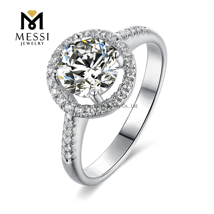 Mode Design Vergoldung 925 Sterling Silber Ring moissanite Diamant Frauenring
