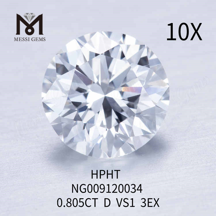 0,805 Karat D/VS1 runder loser Labordiamant 3EX