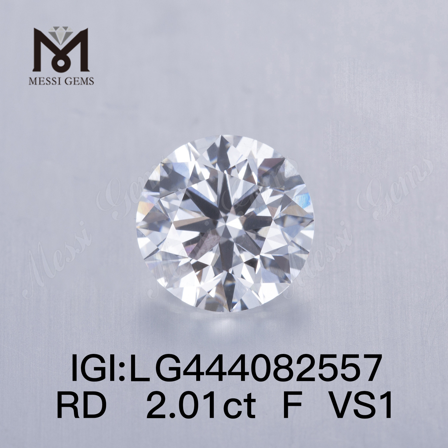 2,01 Karat F VS1 EX-Schliff Runder, im Labor gezüchteter Diamant
