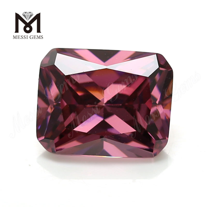 Großhandel maschinell geschnittener 8 x 10 mm achteckiger Rhodolith, lose farbige Zirkoniasteine
