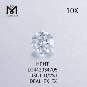 1,03 Karat D VS1 IDEAL EX EX Runder, im Labor gezüchteter Diamant