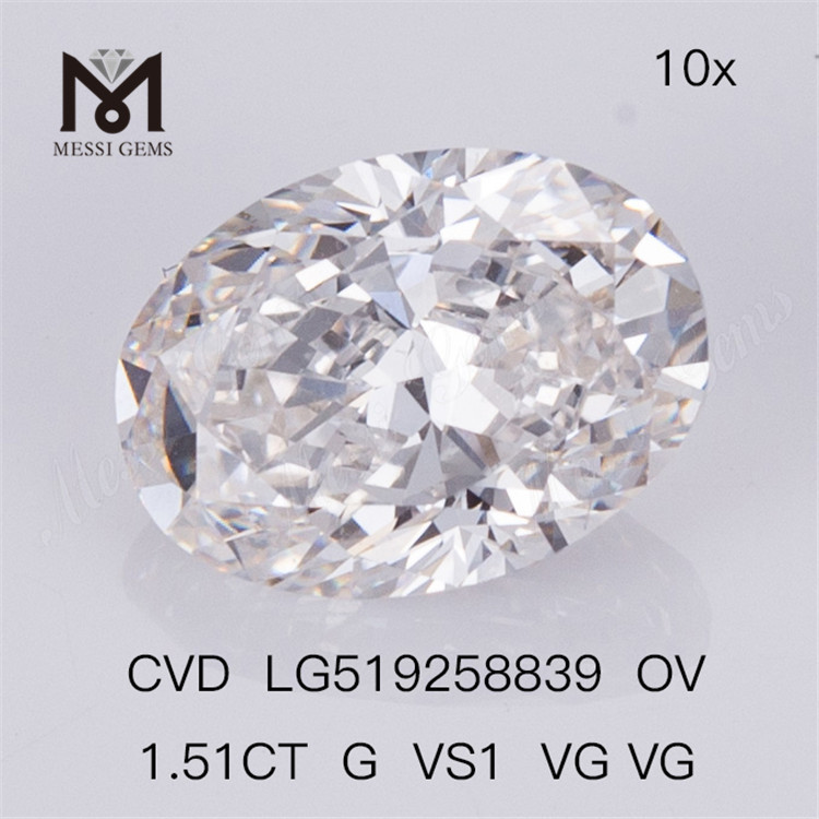1,51 ct G VS1 OVAL VG VG CVD-Diamant im Labor