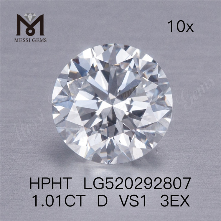 1,01 ct D VS1 3EX HPHT Lab Grown Diamant im Rundschliff