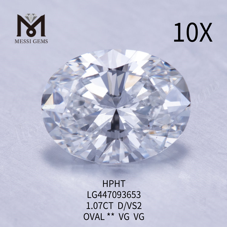 1,07 Karat D VS2 Clarity Grade OVAL Labordiamanten HPHT