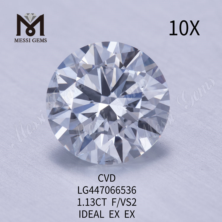 CVD-Labordiamanten RUND BRILLIANT 1,13 ct VS2 F IDEL Schliff