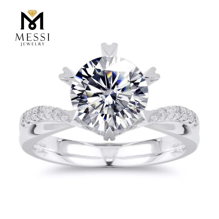 Labordiamantringe 14K 18K Goldring-Art und Weiseschmucksachen kundenspezifischer Diamanten-Ehering des Drachenfeuers 1.5ct