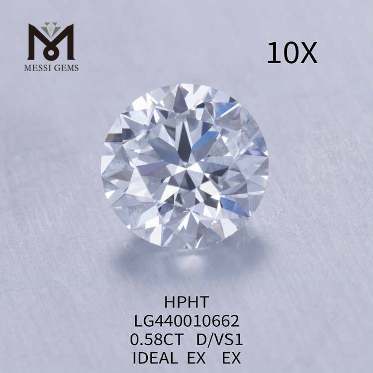 0,58 CT D/VS1 runder Labordiamant IDEAL EX EX